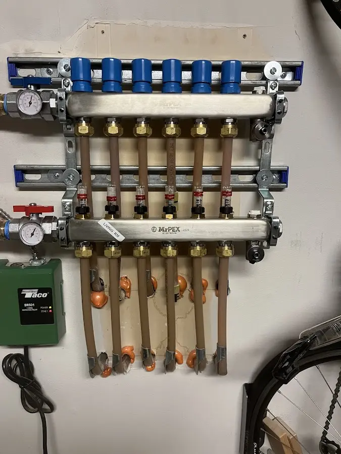 Plumber performing Gas Line Installation at a residential property in Moyock